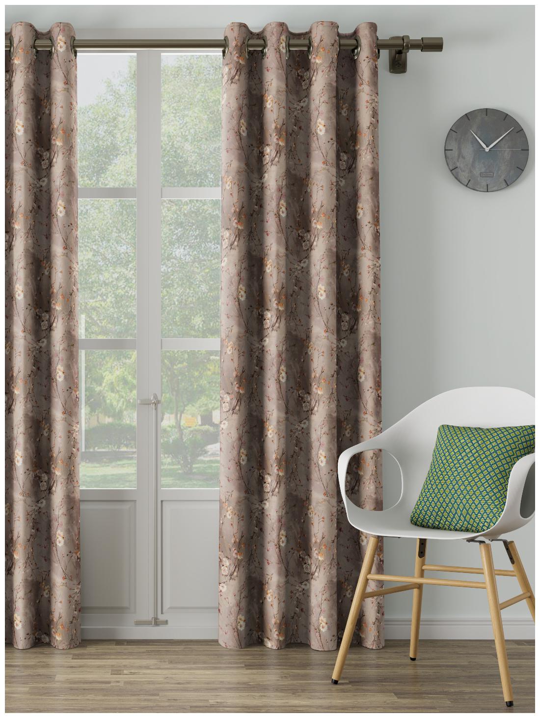 

D Decor Live Beautiful Poly Cotton Long Door Semi Transparent Purple Regular Curtain ( Eyelet Closure Plain )