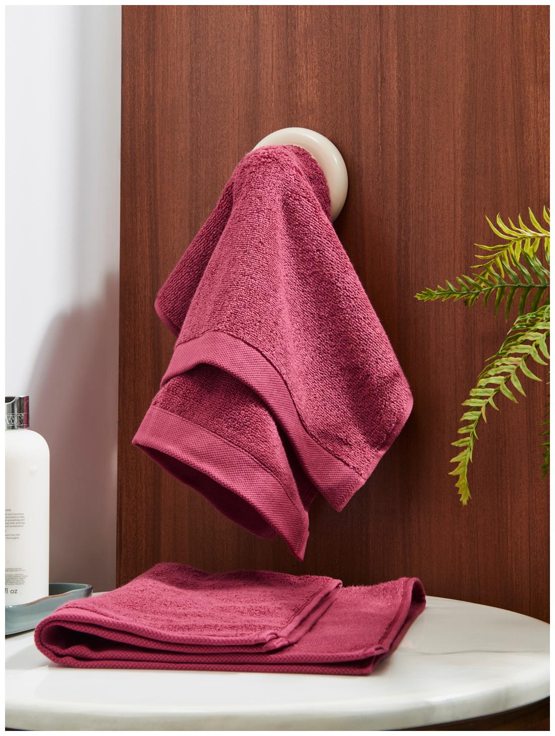 

D Decor Live Beautiful 450 GSM Cotton Hand Towel ( 2 Pieces Purple )