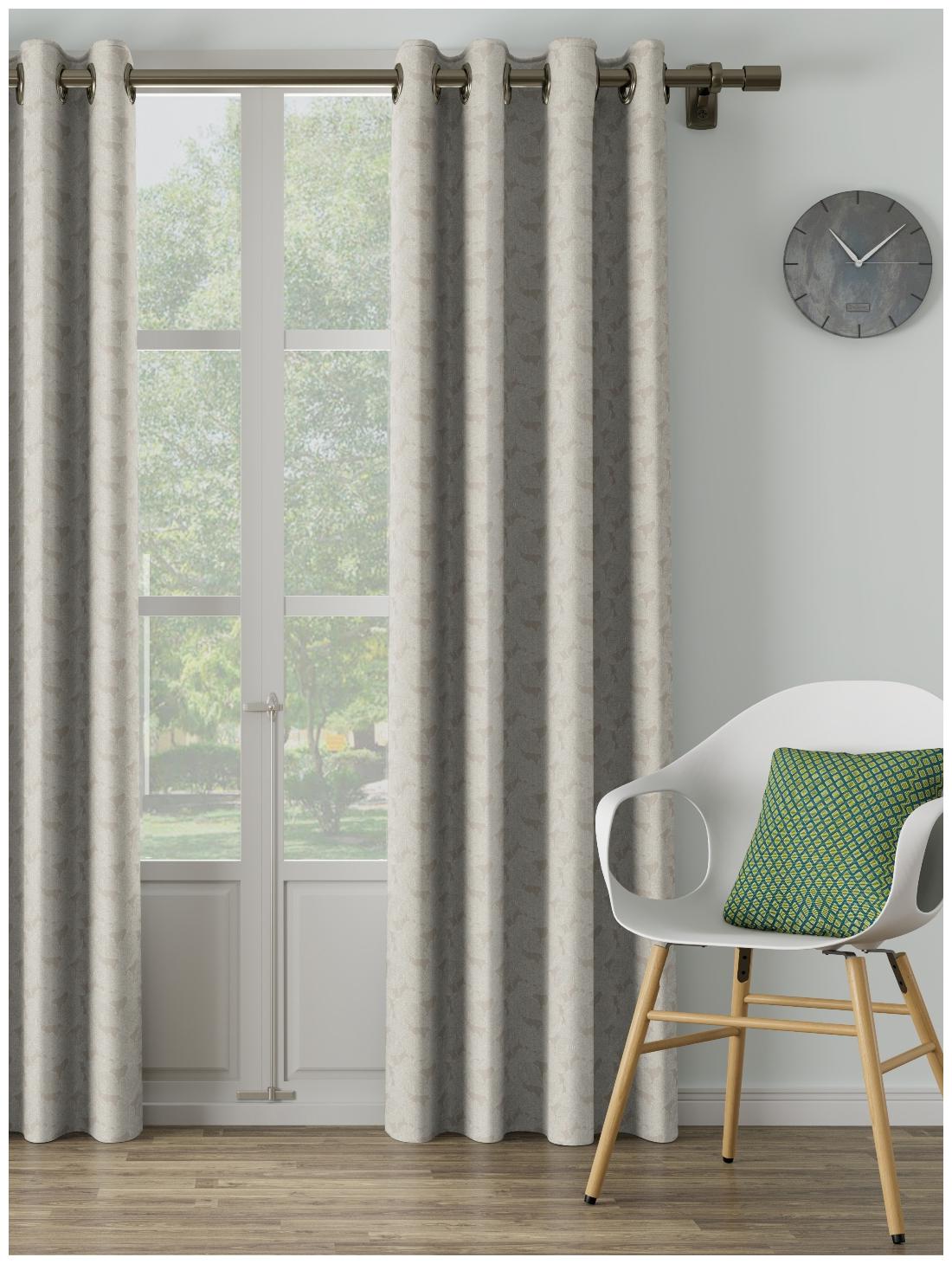 

D Decor Live Beautiful Poly Cotton Door Semi Transparent Beige Regular Curtain ( Eyelet Closure Plain )