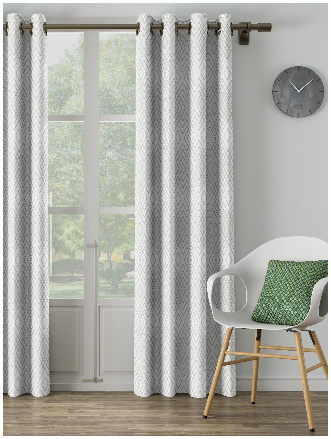 

D Decor Live Beautiful Poly Cotton Long Door Semi Transparent White Regular Curtain ( Eyelet Closure Plain )