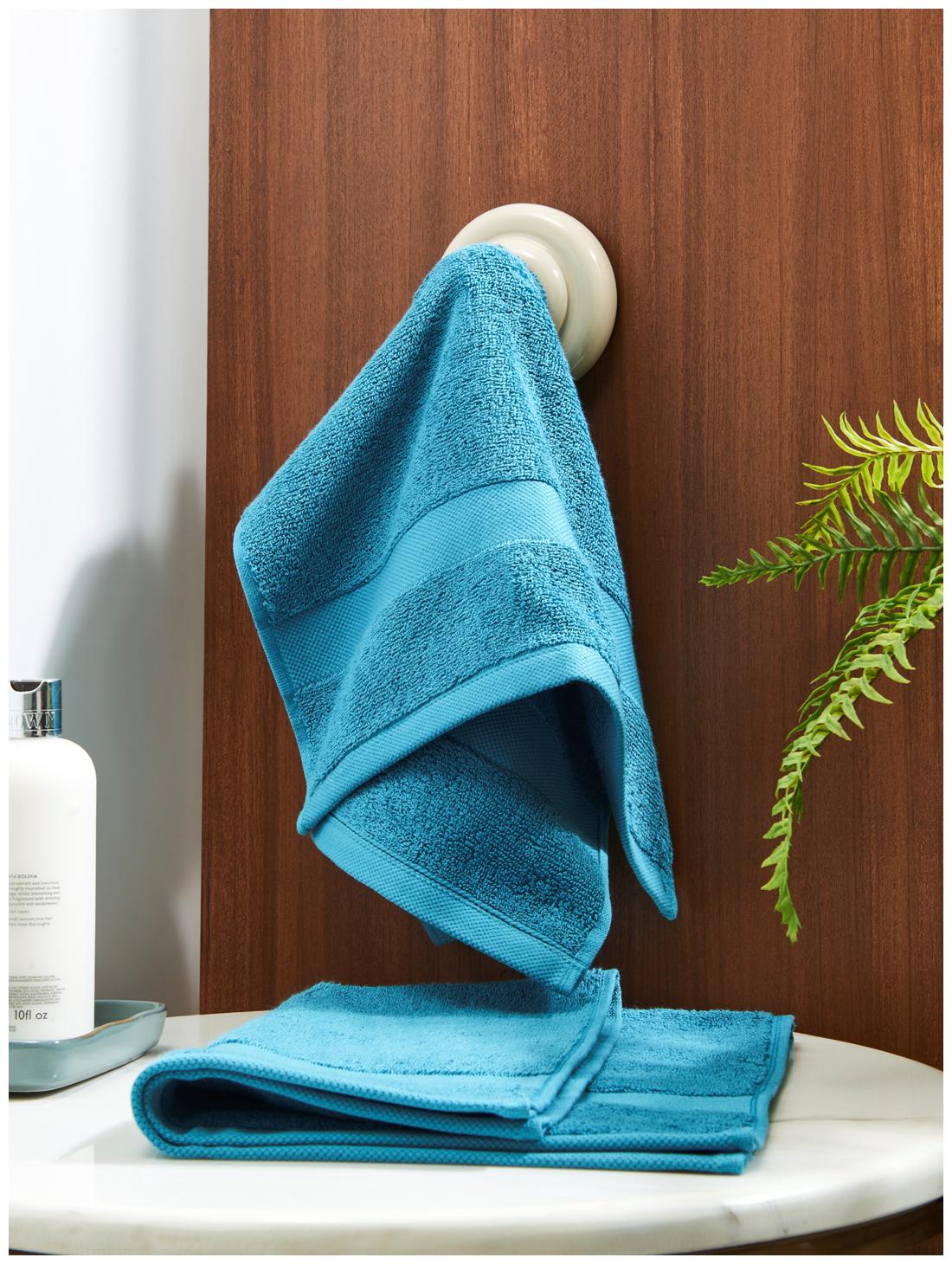 

D Decor Live Beautiful 500 GSM Cotton Hand Towel ( 2 Pieces Turquoise )