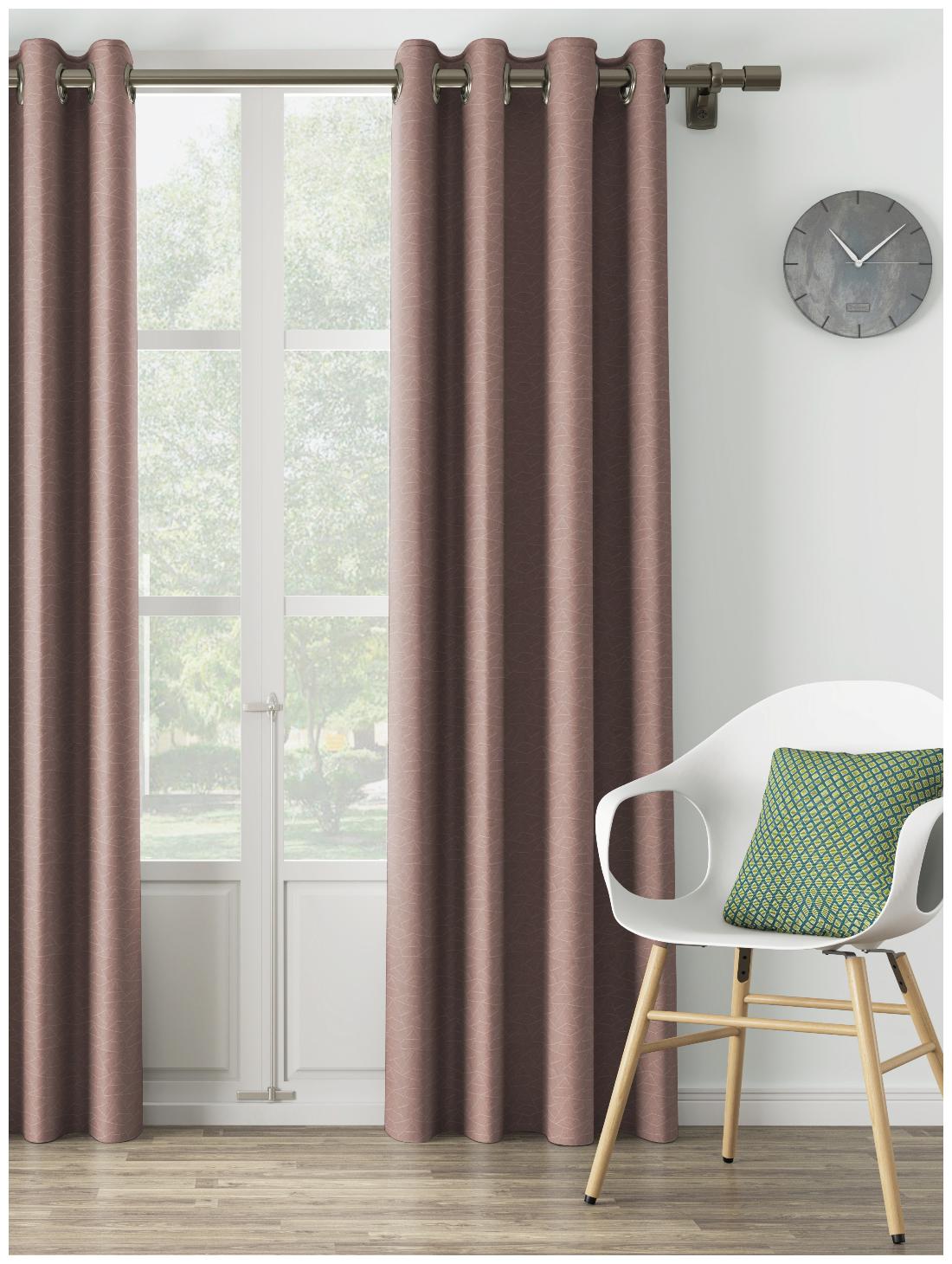 

D Decor Live Beautiful Poly Cotton Long Door Semi Transparent Orange Regular Curtain ( Eyelet Closure Plain )