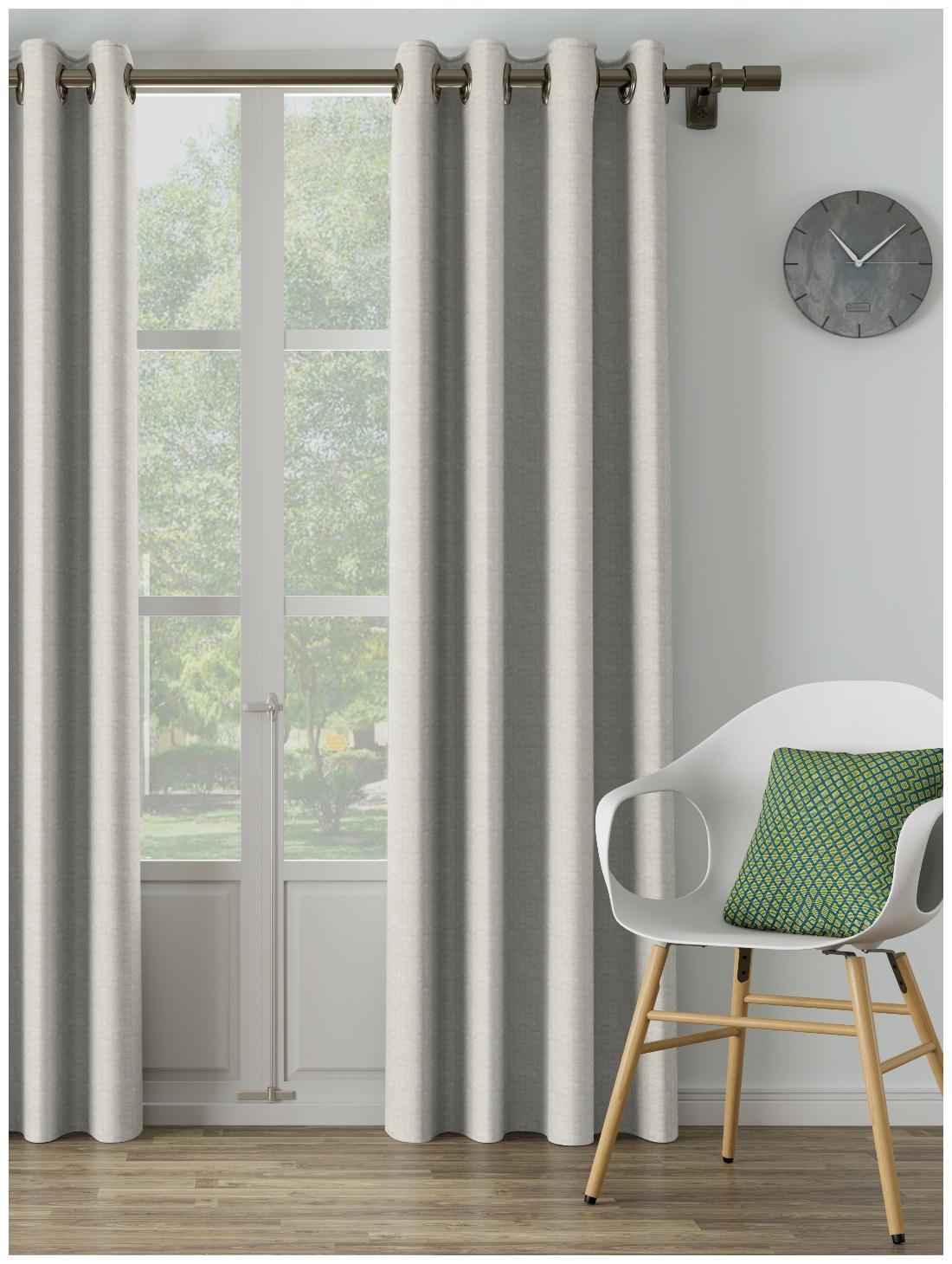 

D Decor Live Beautiful Poly Cotton Door Semi Transparent White Regular Curtain ( Eyelet Closure Plain )