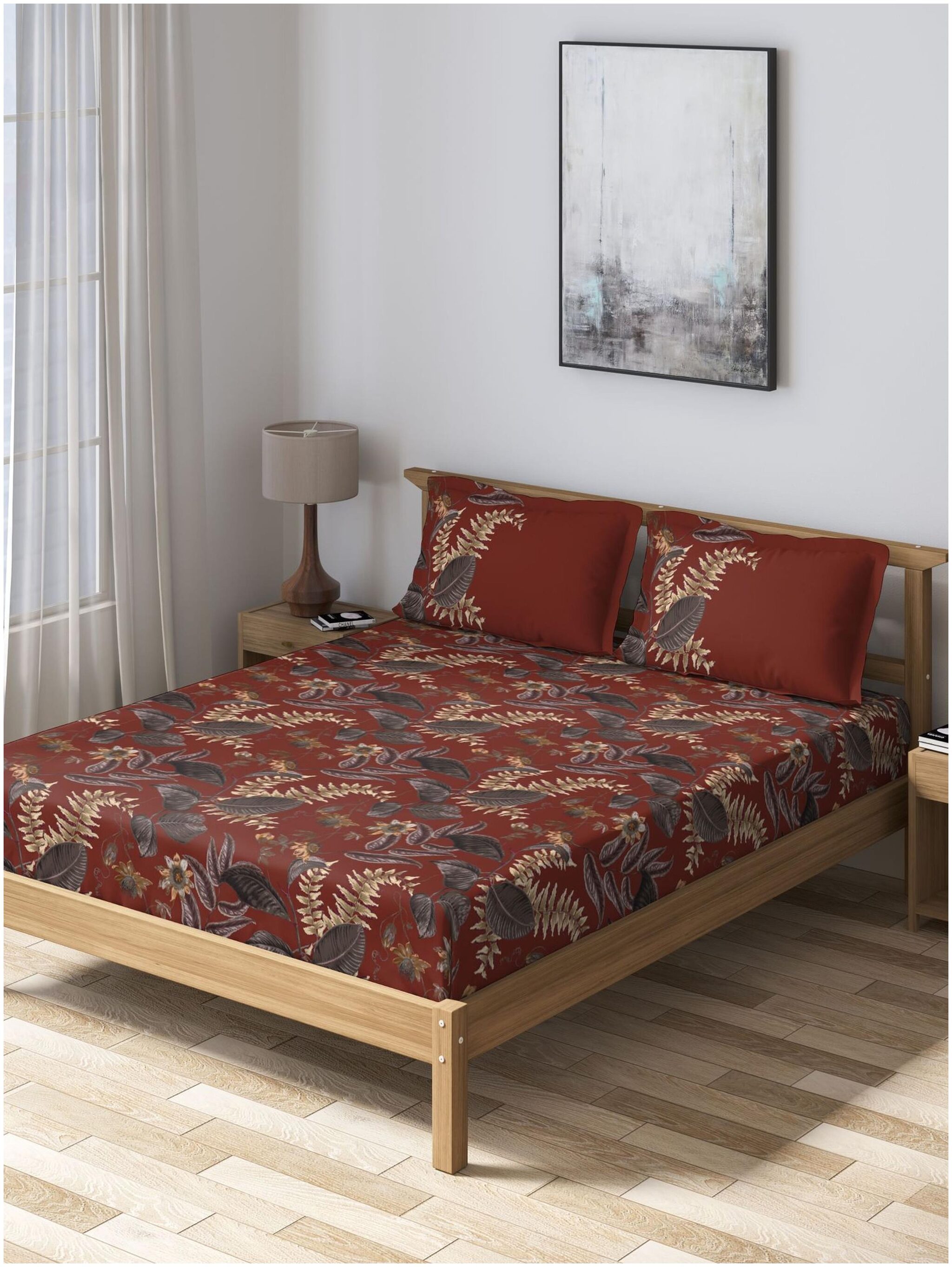 

D Decor Live Beautiful Cotton Floral King Size Bedsheet 150 TC ( 1 Bedsheet With 2 Pillow Covers Multi )