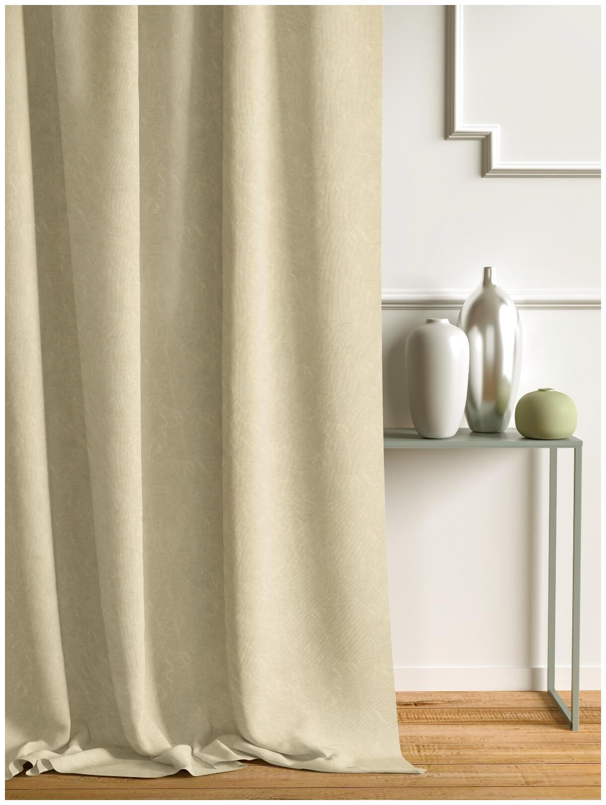 

D Decor Live Beautiful Polyester Door Blackout Beige Regular Curtain ( Eyelet Closure Plain )