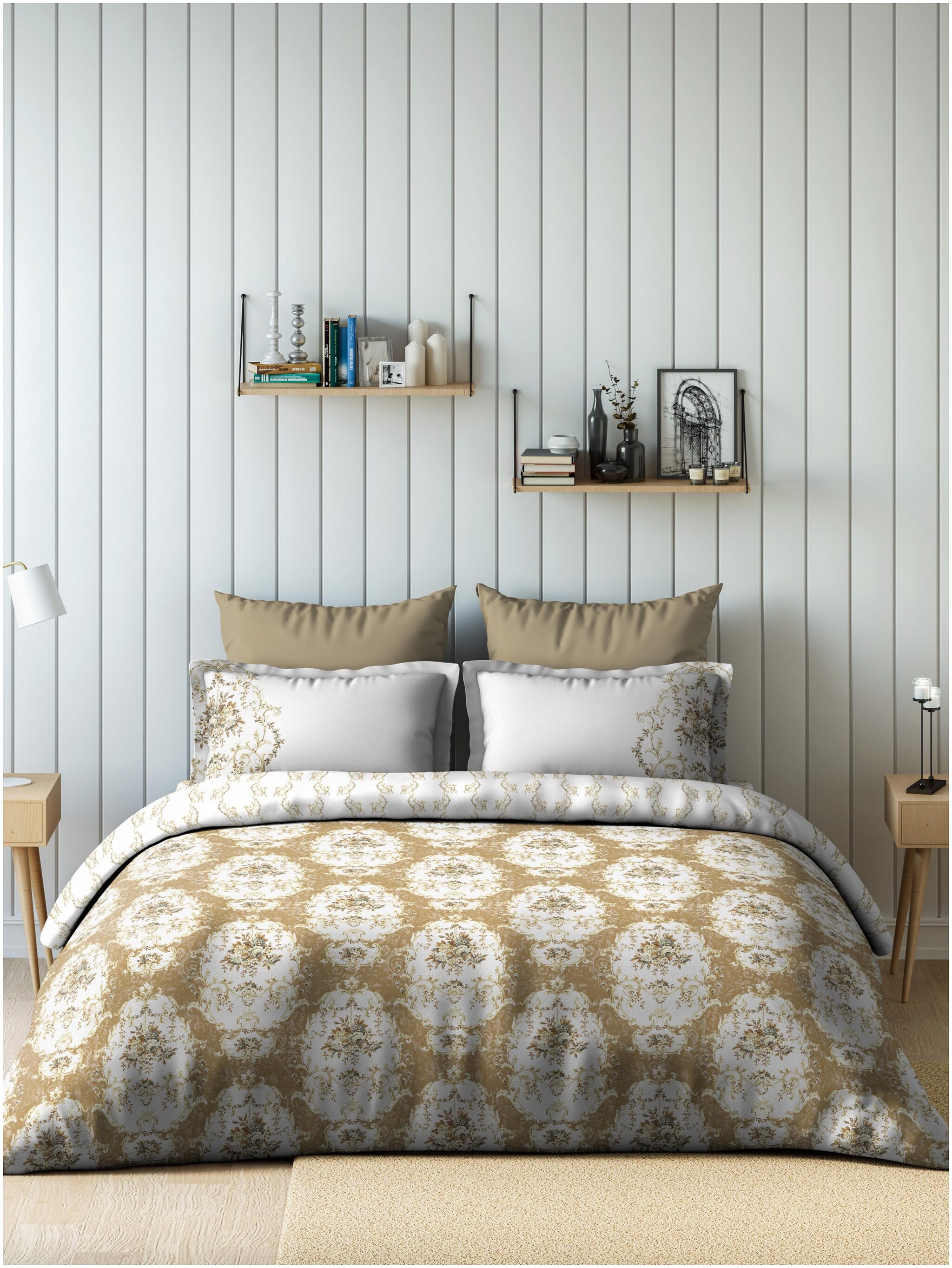 

D Decor Live Beautiful Cotton Contemporary King Size Bedsheet 150 TC ( 1 Bedsheet With 2 Pillow Covers Brown )