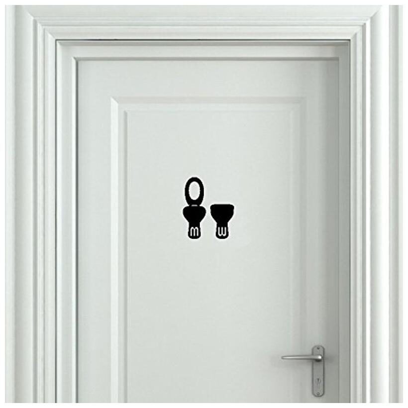 

Daily Creation Toilet Seat Door Logo Wall Sticker Vinyl (Black)