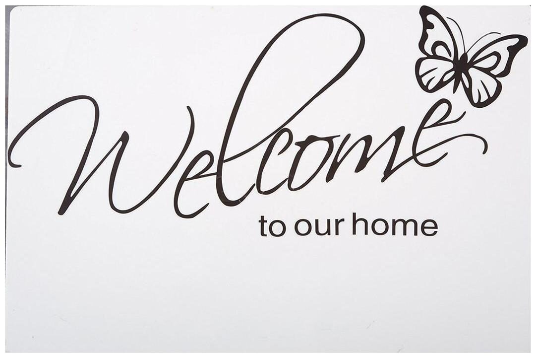 

Daily Creation Butterfly Pattern Welcome to Our Home Quotes Saying Vinyl Wall Sticker(Black)