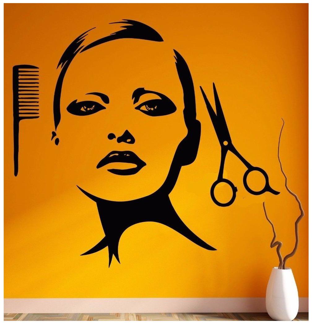 

Daily Creation abm-33Women Salon Logo Wall Sticker Vinyl (Black)
