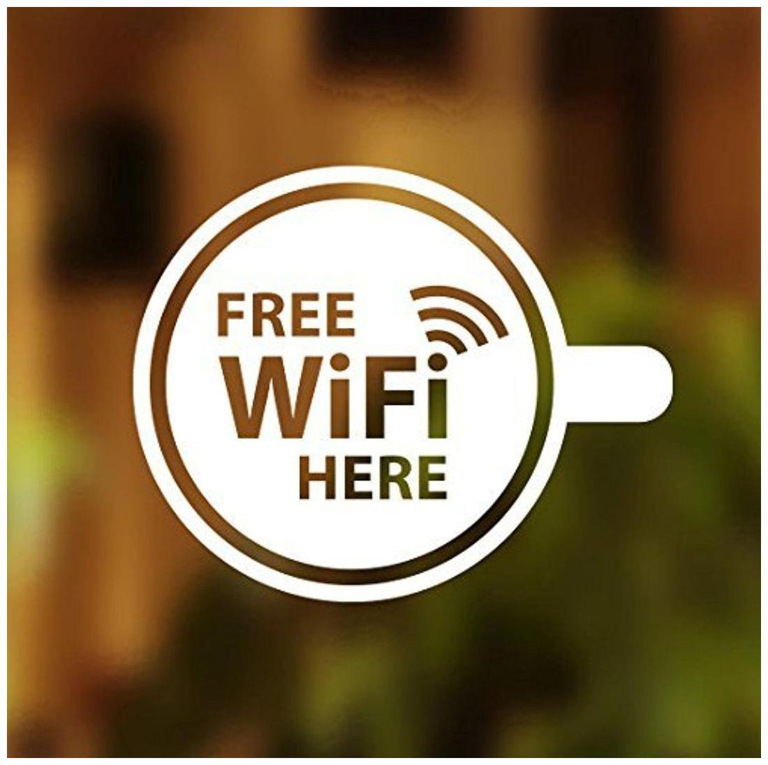 

Daily Creation Wifi Free Wall Sticker Businees Restorant Caf abm58(White)