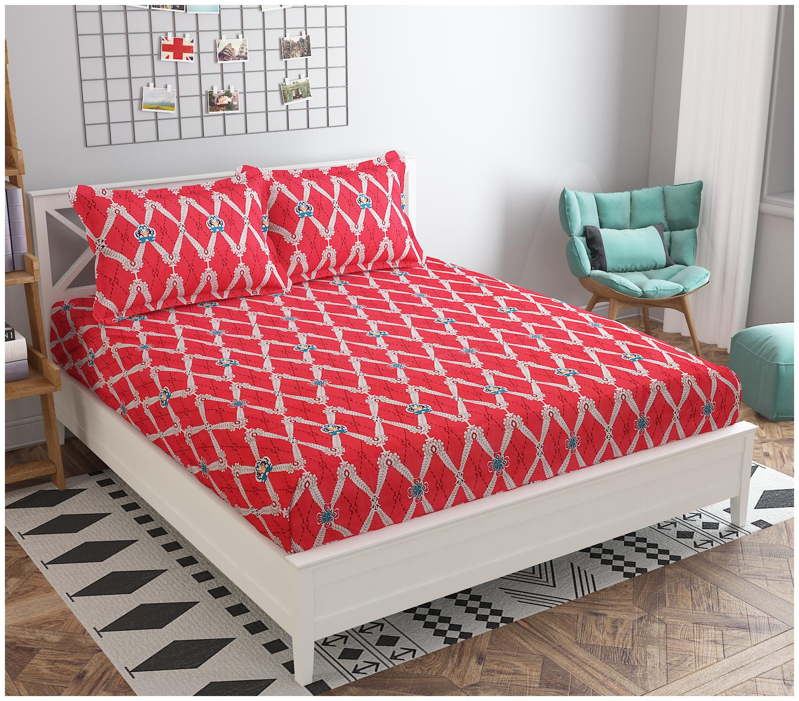 

DAMAC Microfibre Floral Double Bedsheet With 2 Pillow Covers