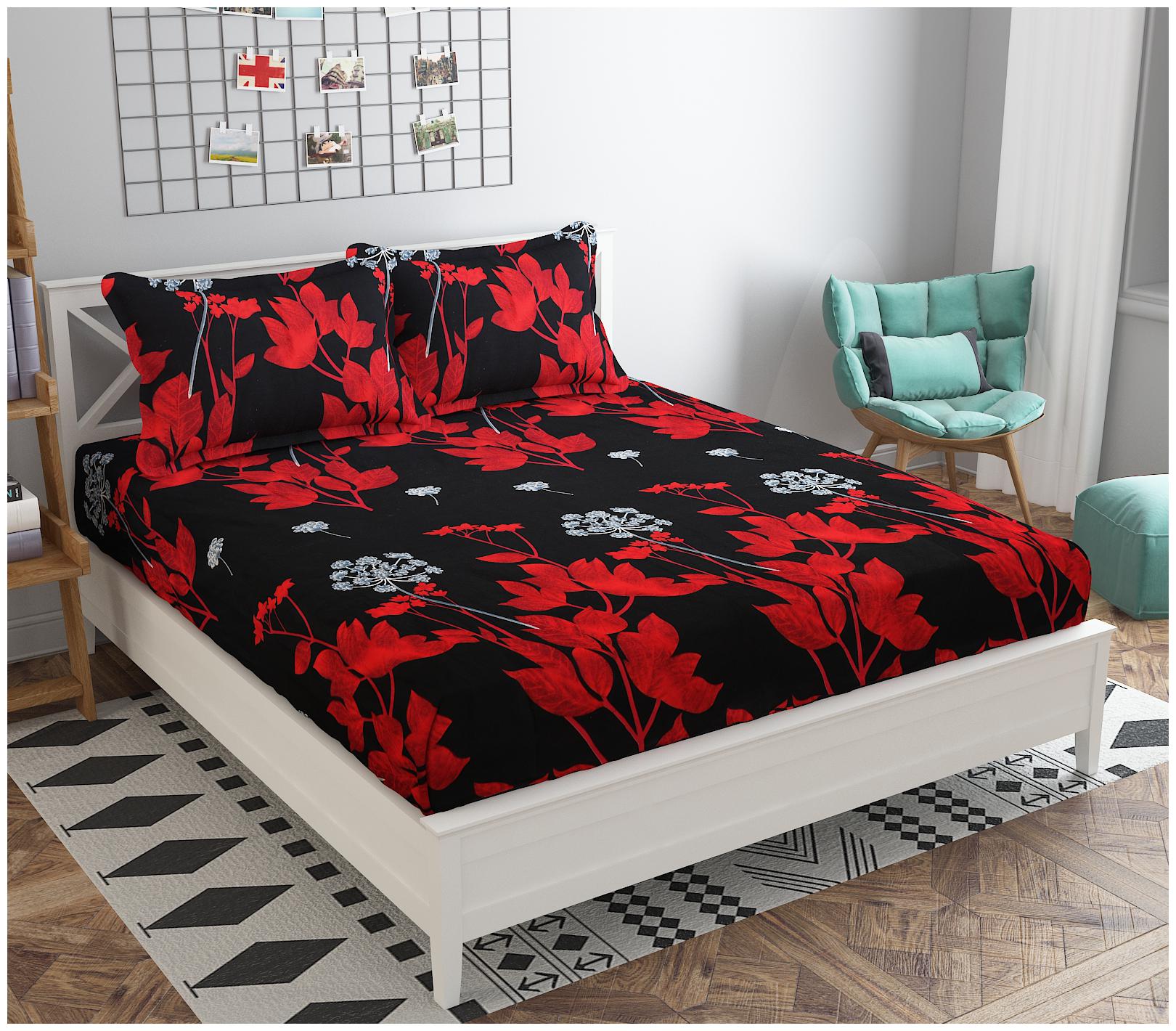 

DAMAC Microfibre Floral Double Bedsheet With 2 Pillow Covers