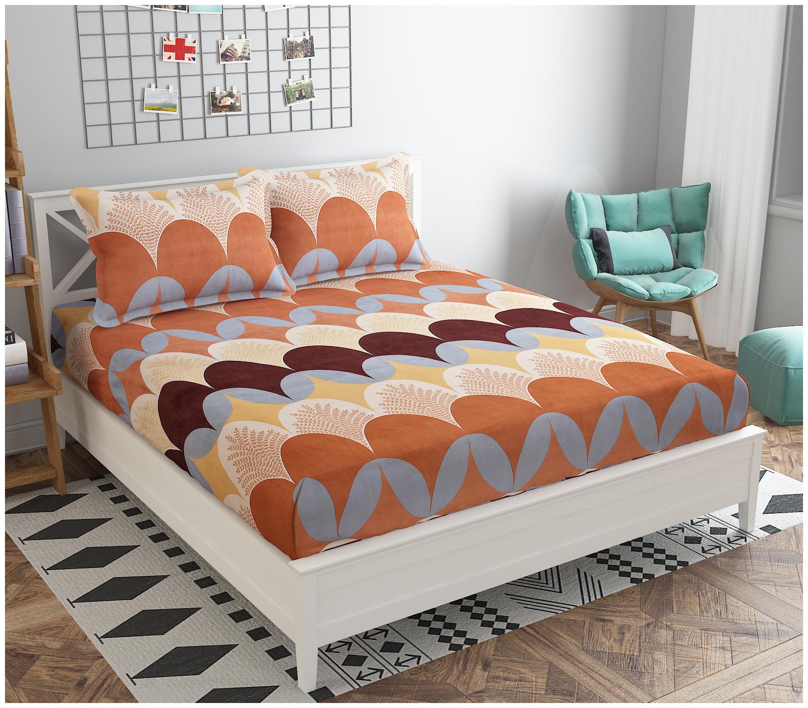 

DAMAC Microfibre Floral Double Bedsheet With 2 Pillow Covers