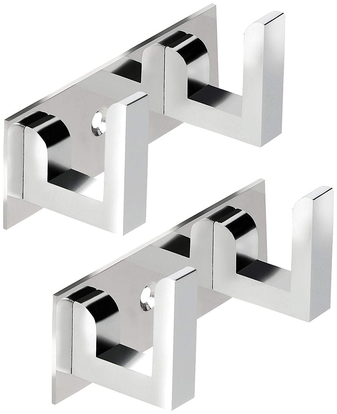 

Darkline Glossy Classic 2 Pin Bathroom Cloth Hanger Door Wall Hooks For Hanging keys Clothes Holder 2 - Pronged Hook Rail
