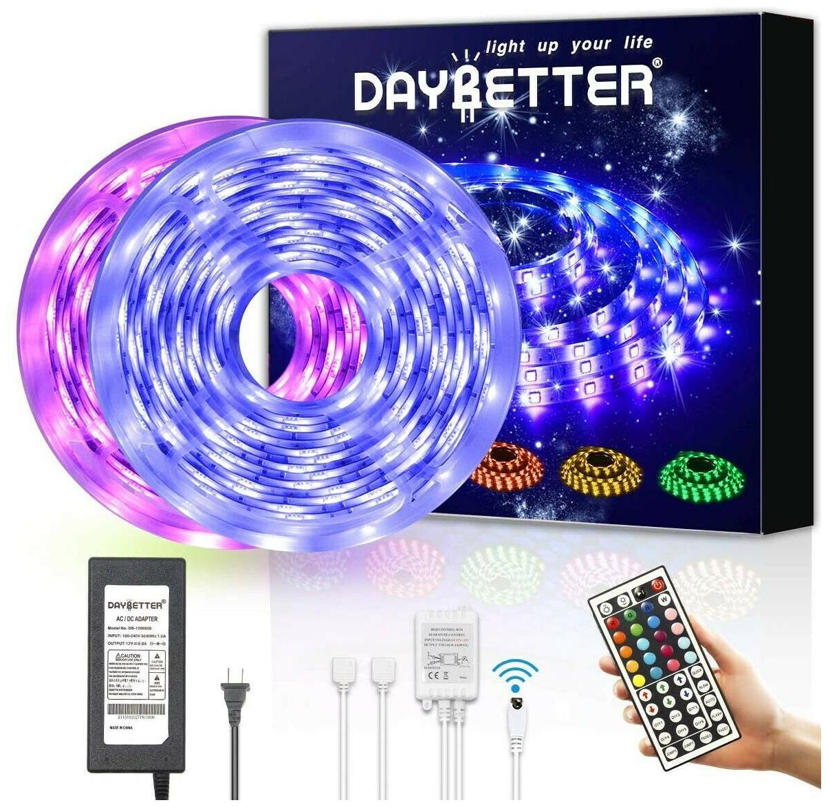 

DAYBETTER Led Strip Lights 32 8ft Waterproof - 5050 RGB 300 LEDs Light Strips