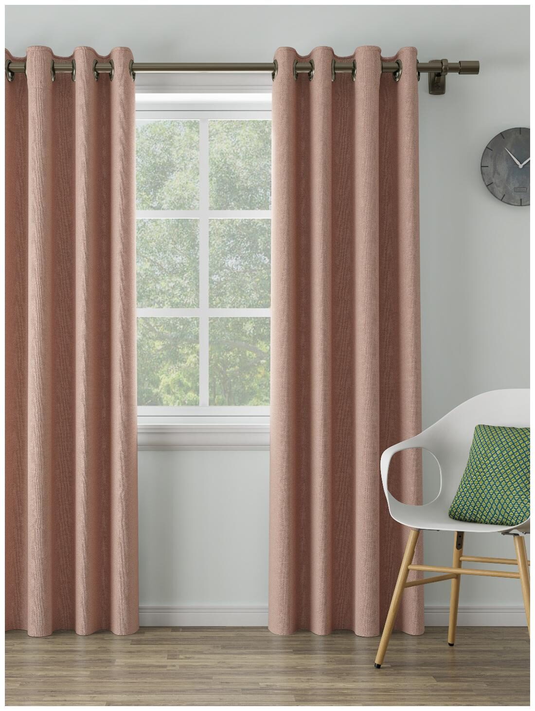 

D Decor Live Beautiful Cotton Window Blackout Orange Regular Curtain ( Eyelet Closure Plain )