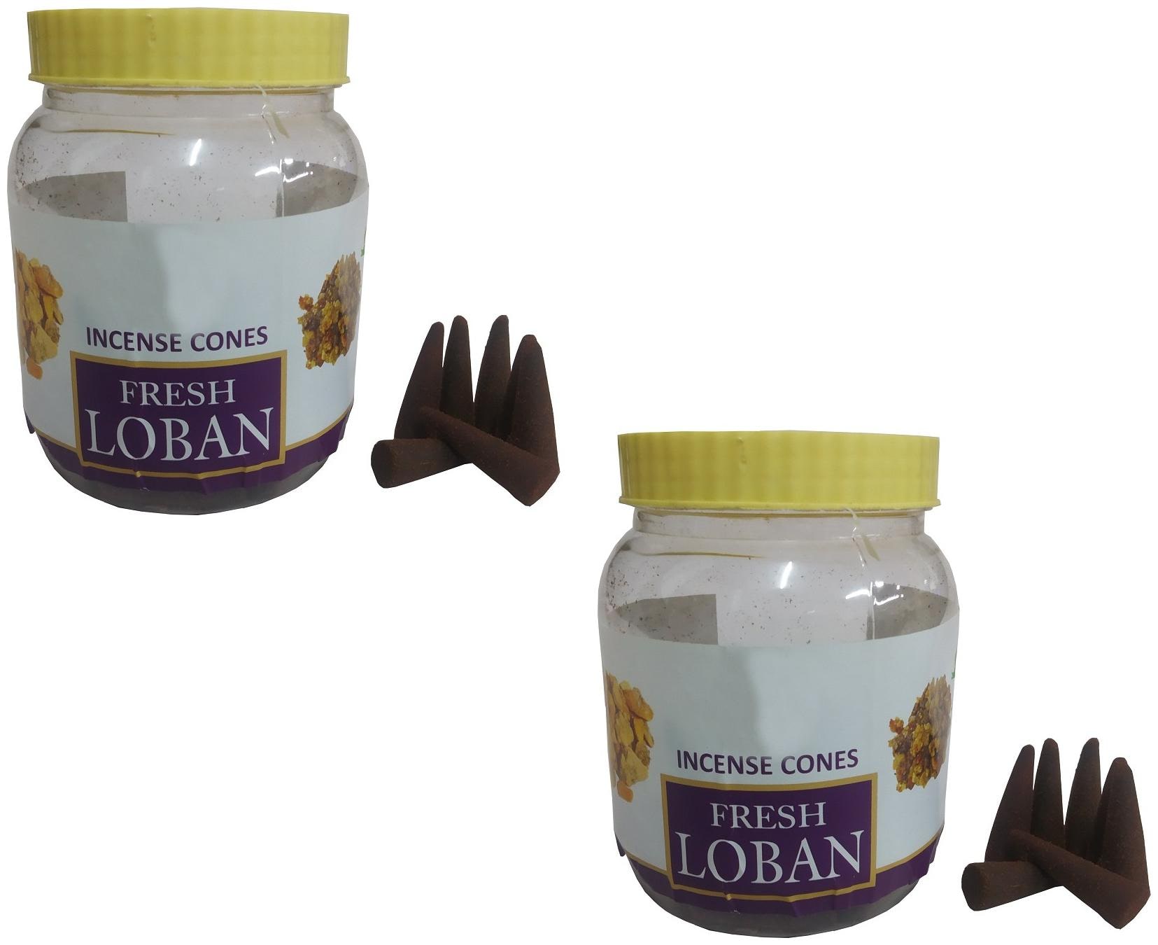 

De-Ultimate Charcoal Pollution Free Fresh Loban Fragrance (125 Gram Jar Box) Premium Scented Incense Dhoop Cone Batti With Holder Stand For Spiritual