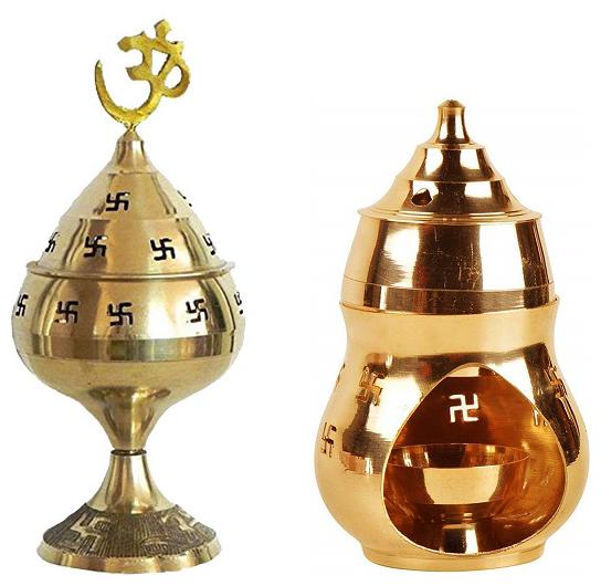 

De-Ultimate Combo Of Kapoor camphor Diffuser Brass Diya lamp With ( No 2 )Jali Akhand Jyoti Deep with Stand