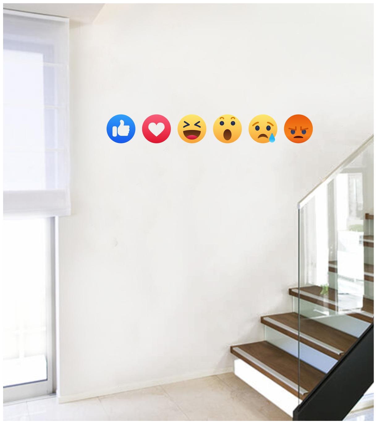 

Decal o Decal Emojis and Smileys Social Media Like And Love Wall Stickers (Vinyl Multicolour)