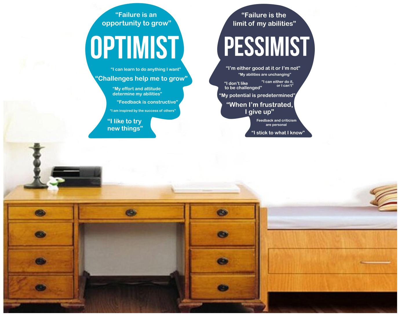 

Decal O Decal Optimist VS Pessimist Wall Stickers (Vinyl Multicolour)