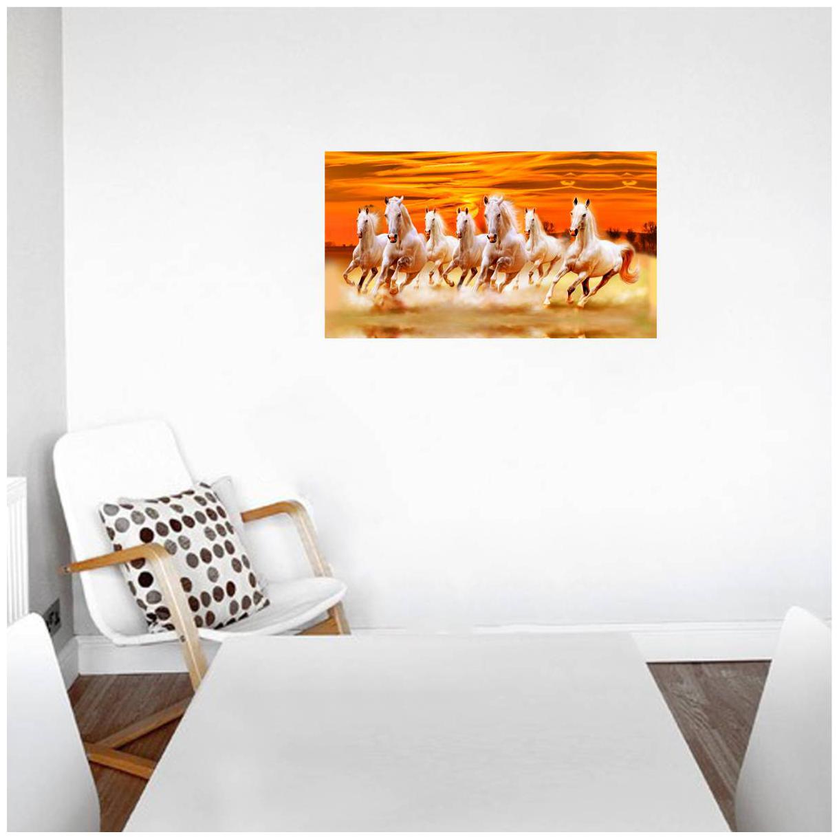 

Decal O Decal Seven Vasthu Horses With Sun Wall Stickers (Pvc Vinyl Multicolour)