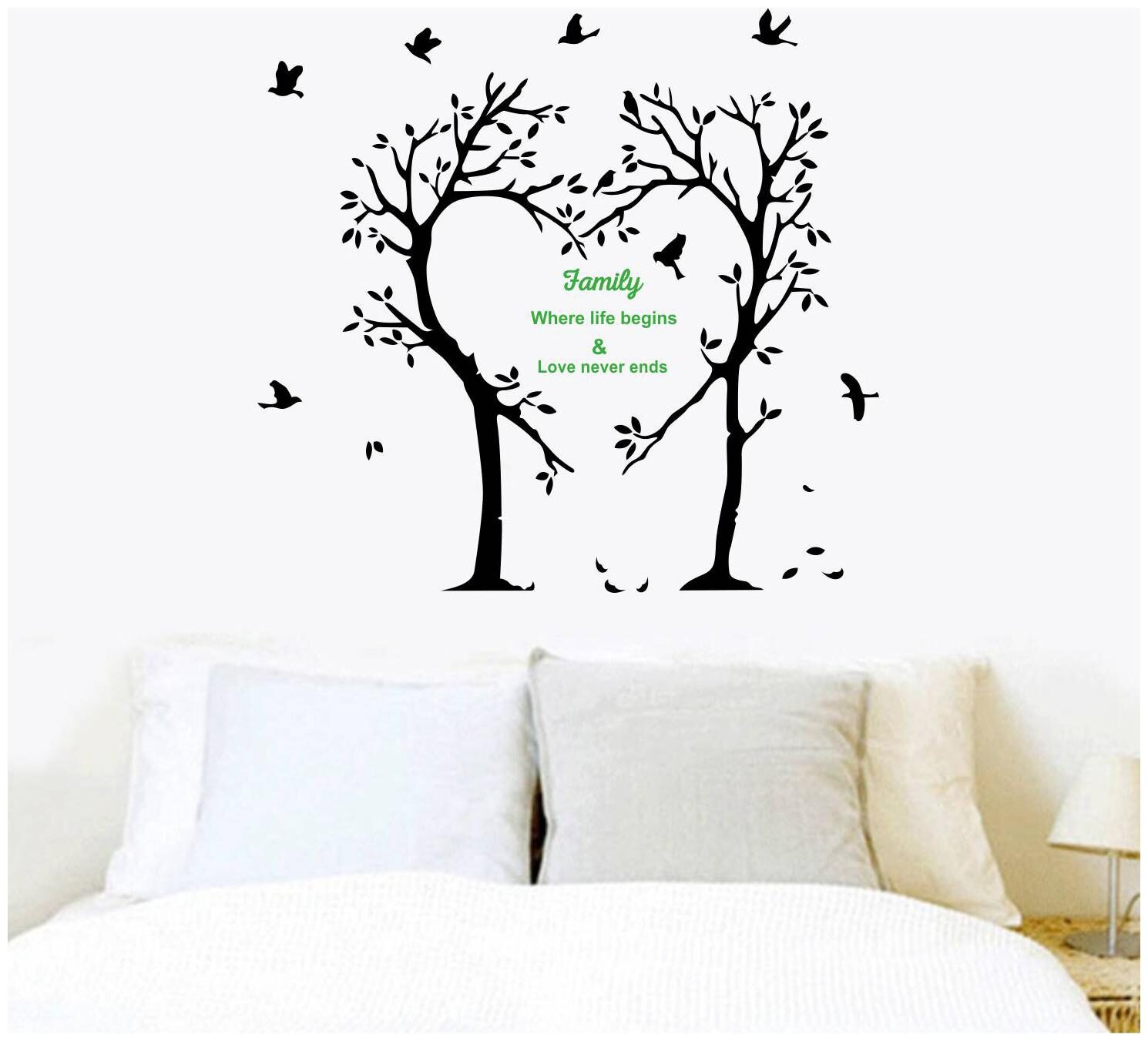 

Decal O Decal Wall Decals Tree With Birds and Family Quotes Wall Stickers
