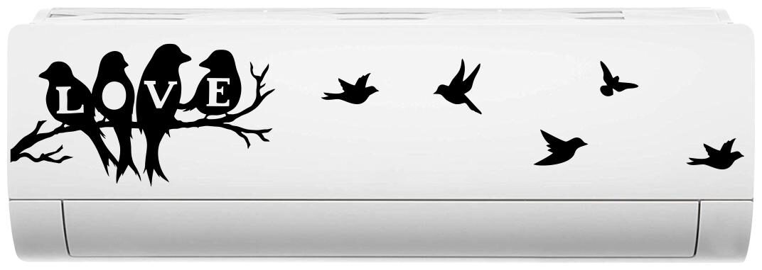 

Decal O Decal Air Conditioner Sticker - Love With Silhouette Birds - Decorative Ac - Stickers