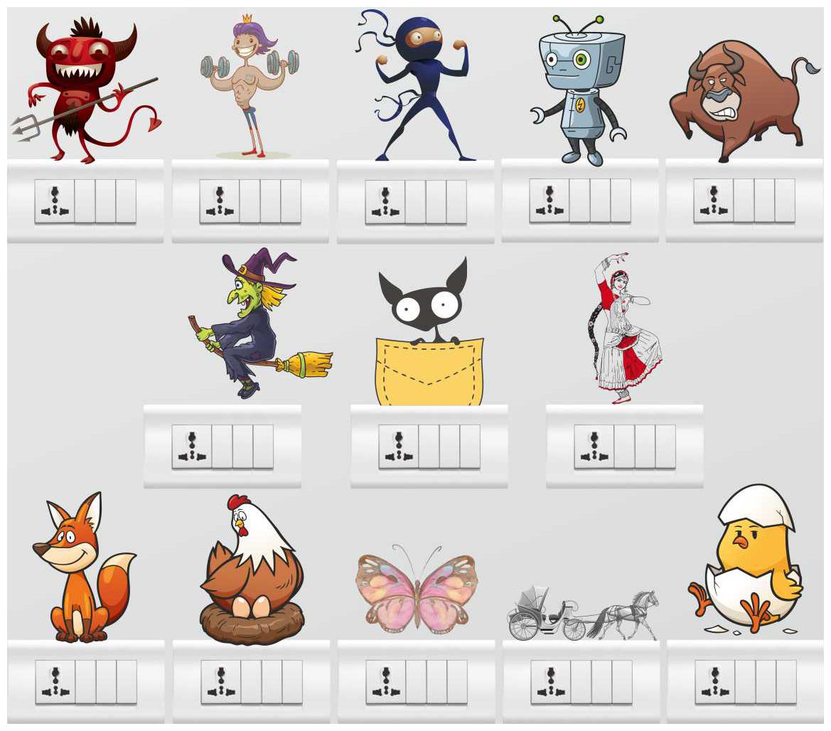 

Decal O Decal Chicks Bulls Ands Devil Images Combo Switch Board Decals