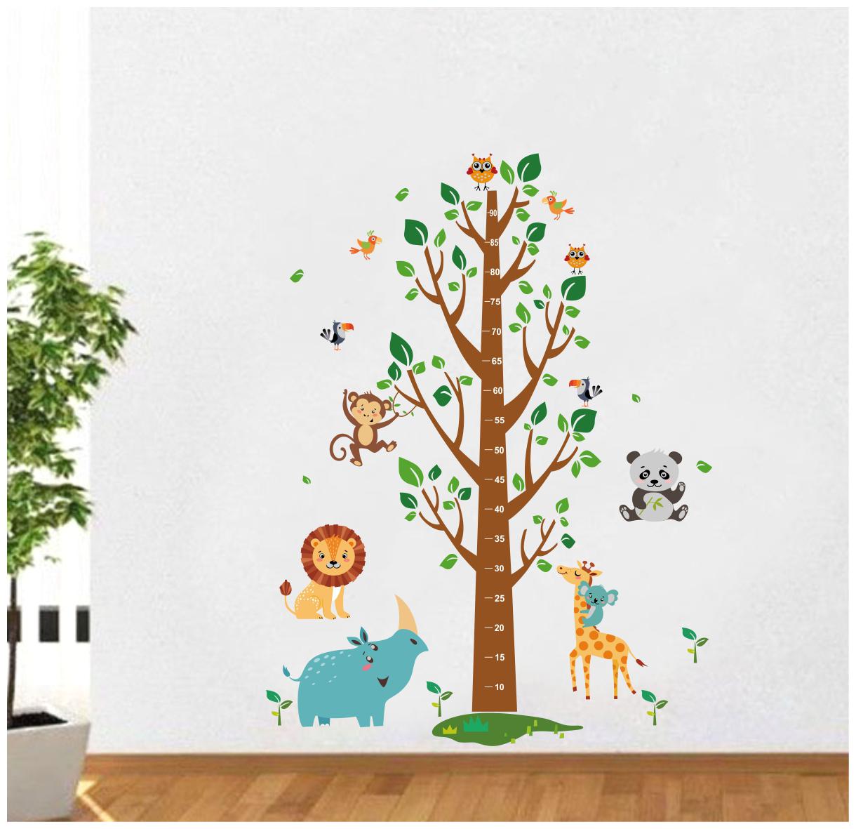 

Decal O Decal Wall Decals Height Chart Tree With Animals Wall Stickers
