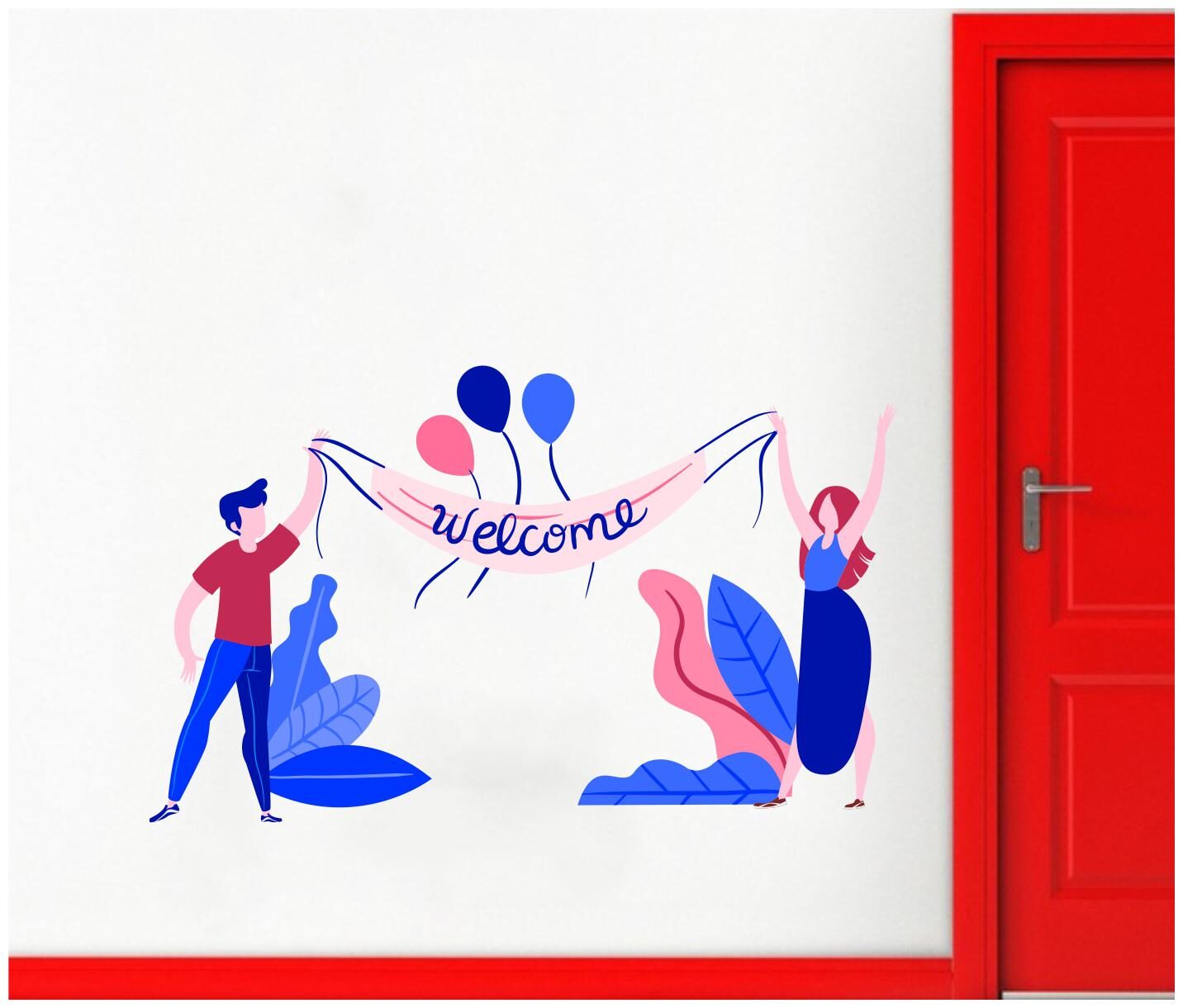 

Decal O Decal Welcome With Couples Wall Stickers (Vinyl Multicolour)