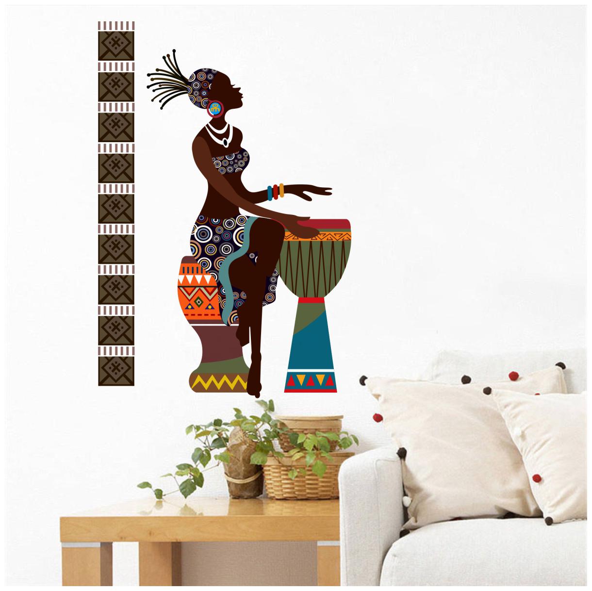 

Decal o Decal Vinyl African Tribal Women with Drums Wall Stickers