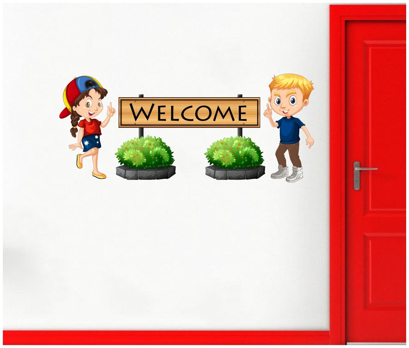 

Decal O Decal Welcome With Kids Wall Stickers (Vinyl Multicolour)