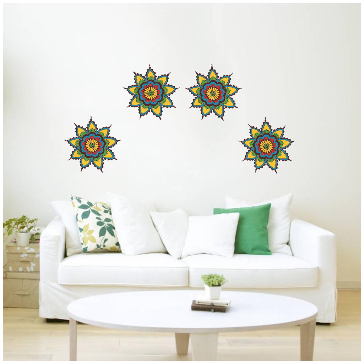 

Decal o Decal Floral Rangoli Stars Wall Stickers