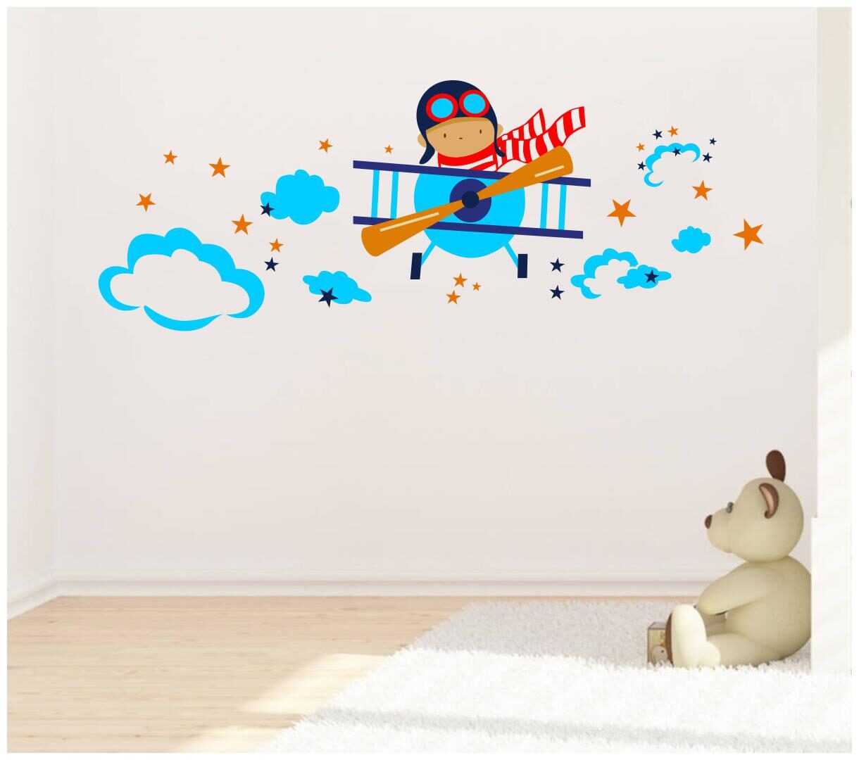 

Decal o Decal Kid Playing With Aircraft Wall Stickers