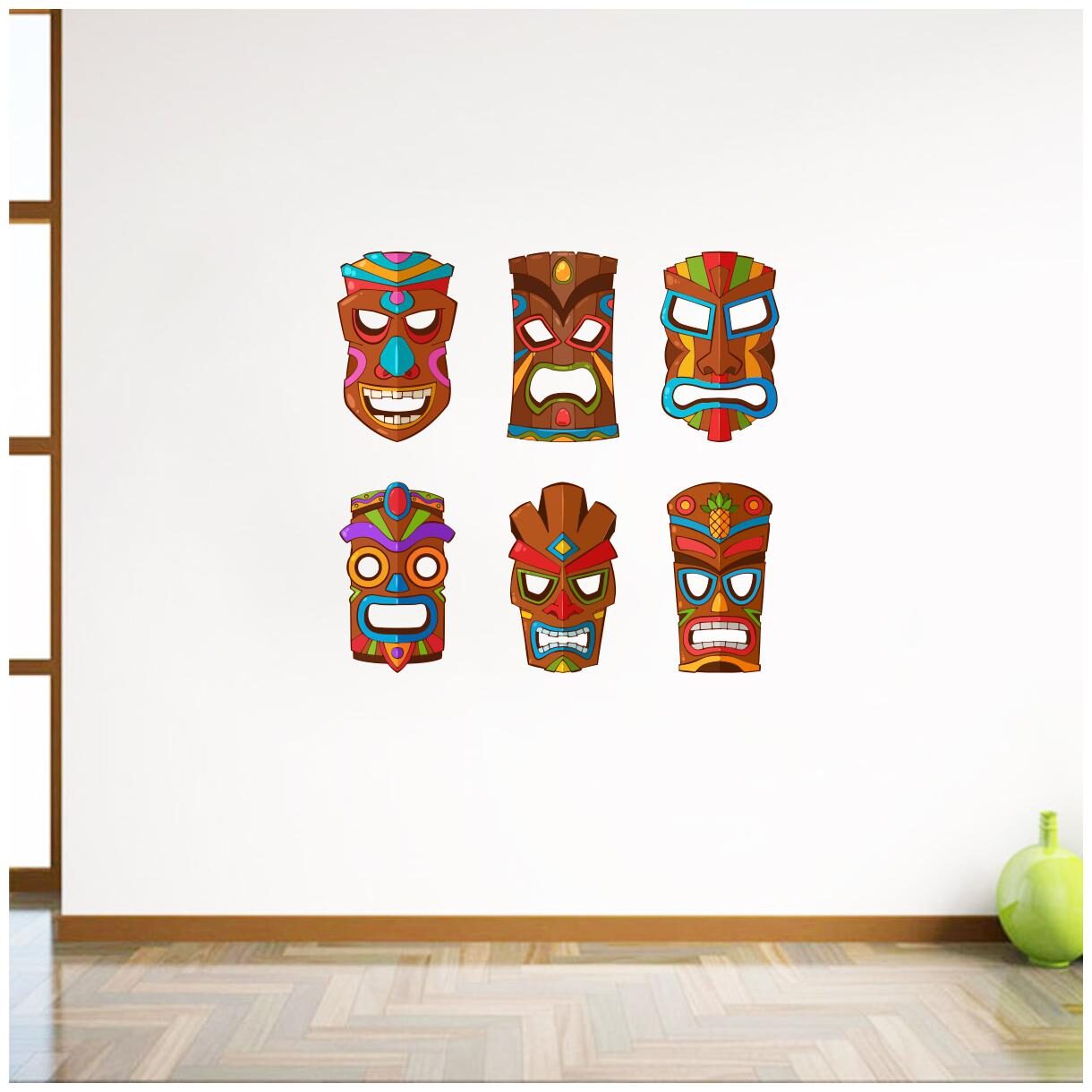 

Decal O Decal African Tribal Masks Wall Stickers (Vinyl Multicolour)
