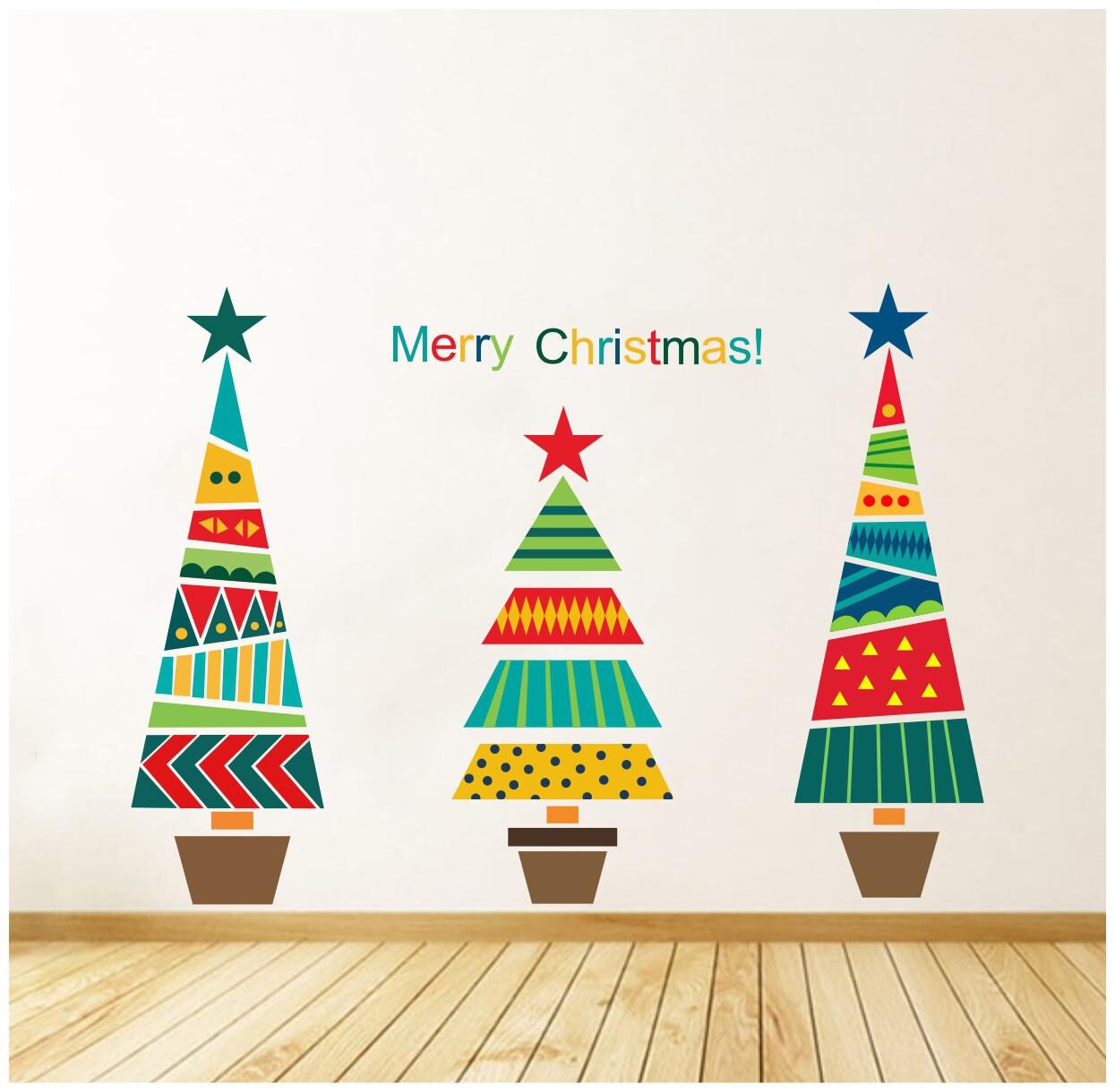 

Decal o Decal Colourful Chirstmas Tree Wall Stickers