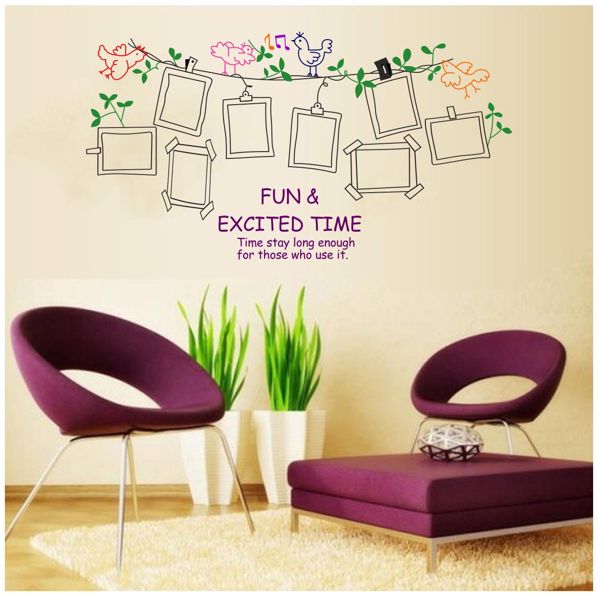 

Decal O Decal Fun And Excited Time Photo Frame Wall Stickers