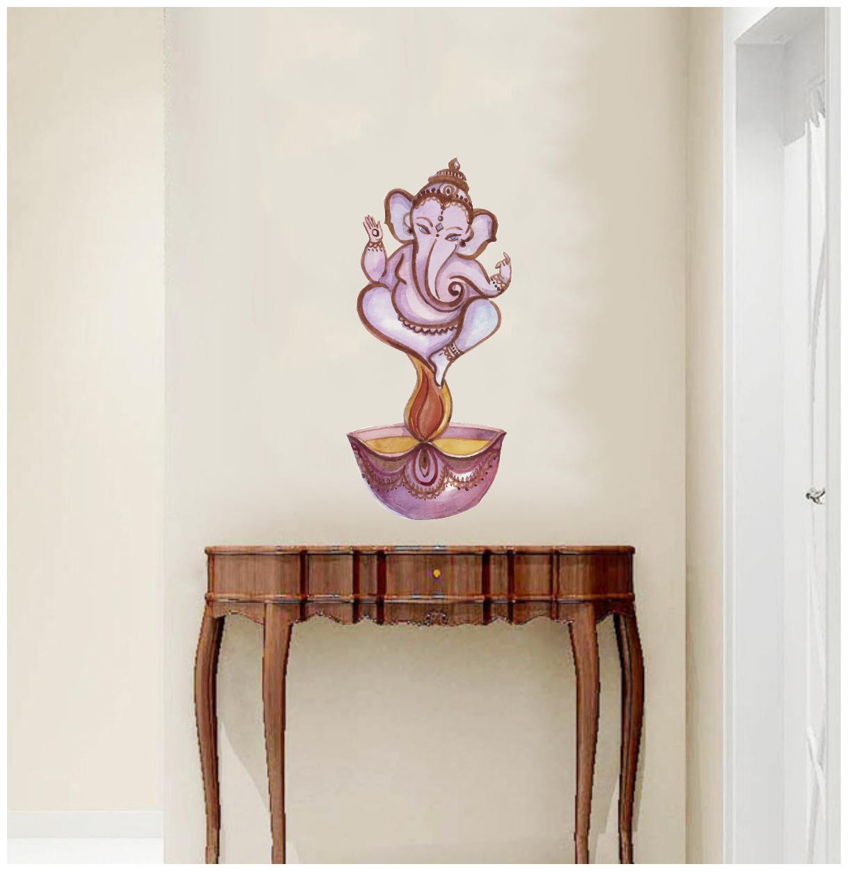 

Decal O Decal Lord Ganesh Art On Lamp Wall Stickers
