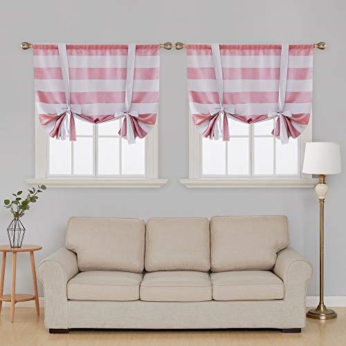 

Deconovo Striped Light Blocking Curtains Rod Pocket Kids Room Darkening Curtains