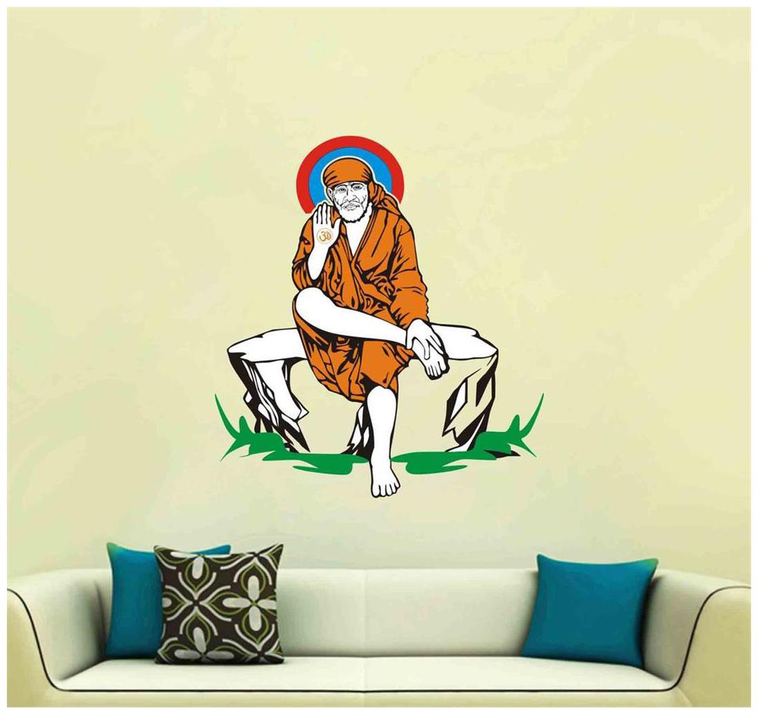 

Decor villa sai baba Multicolor Wall sticker (55cm X 60cm)
