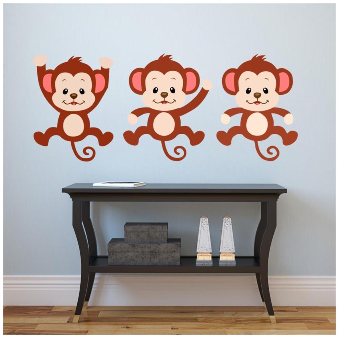 

Decor villa Three monkey Multicolor Wall sticker (10cm X 43cm)