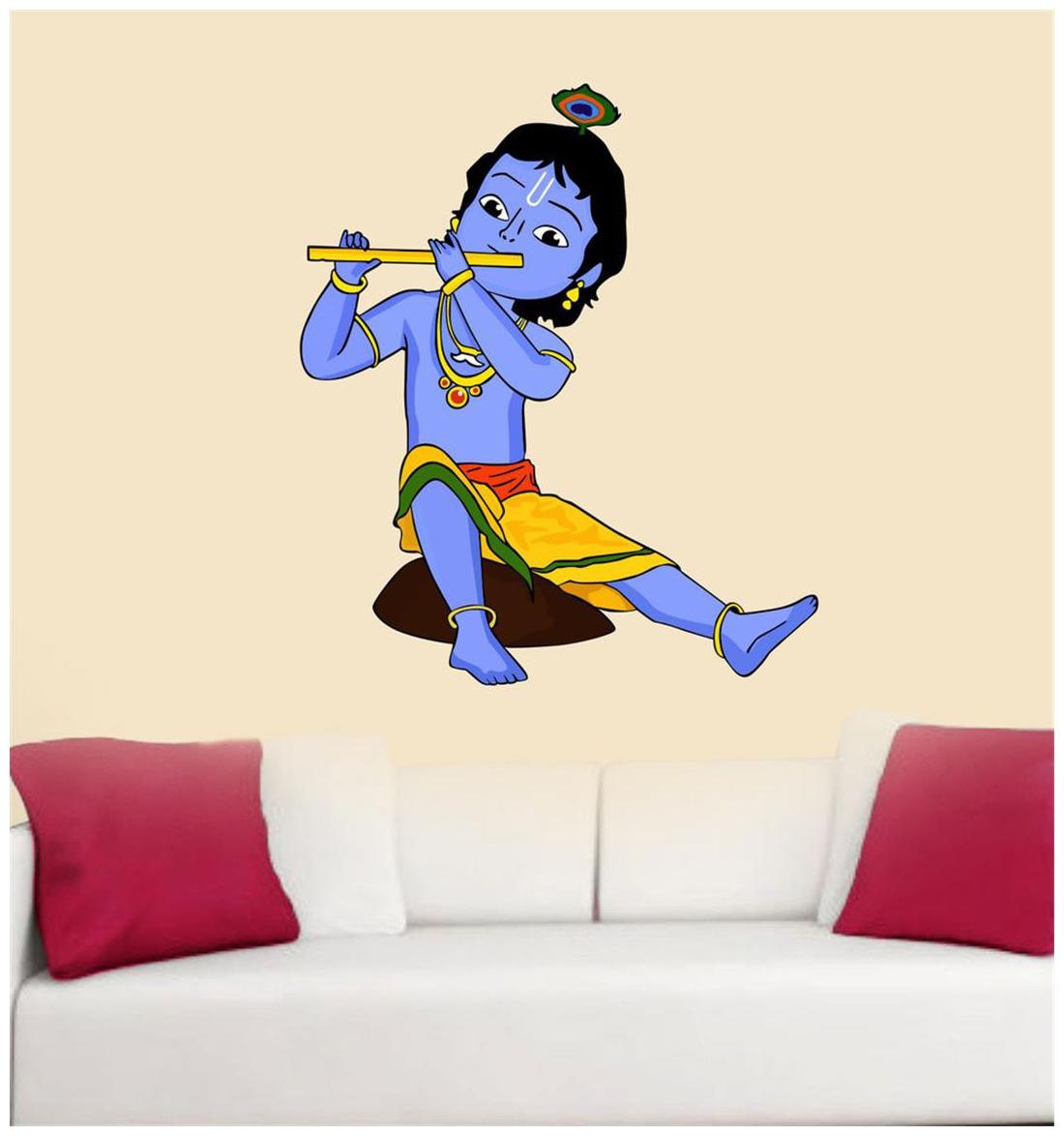 

Decor villa 3 krishna Multicolor Wall sticker (55cm X 63cm)