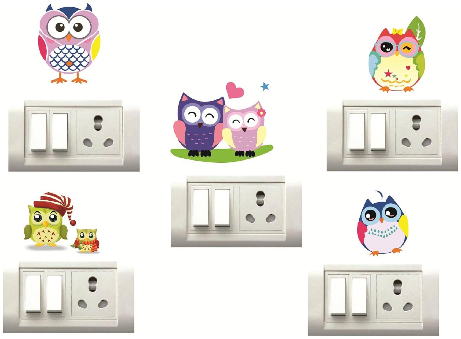 

Decor Villa OWL Wall Sticker Switch Board Sticker ( Set OF 5 )