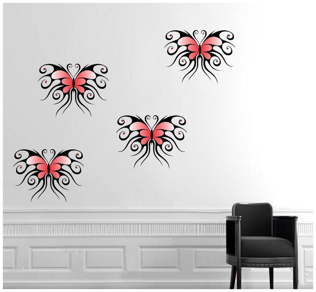 

Decor villa red butterfly Multicolor Wall Sticker (58 x 73) Cm