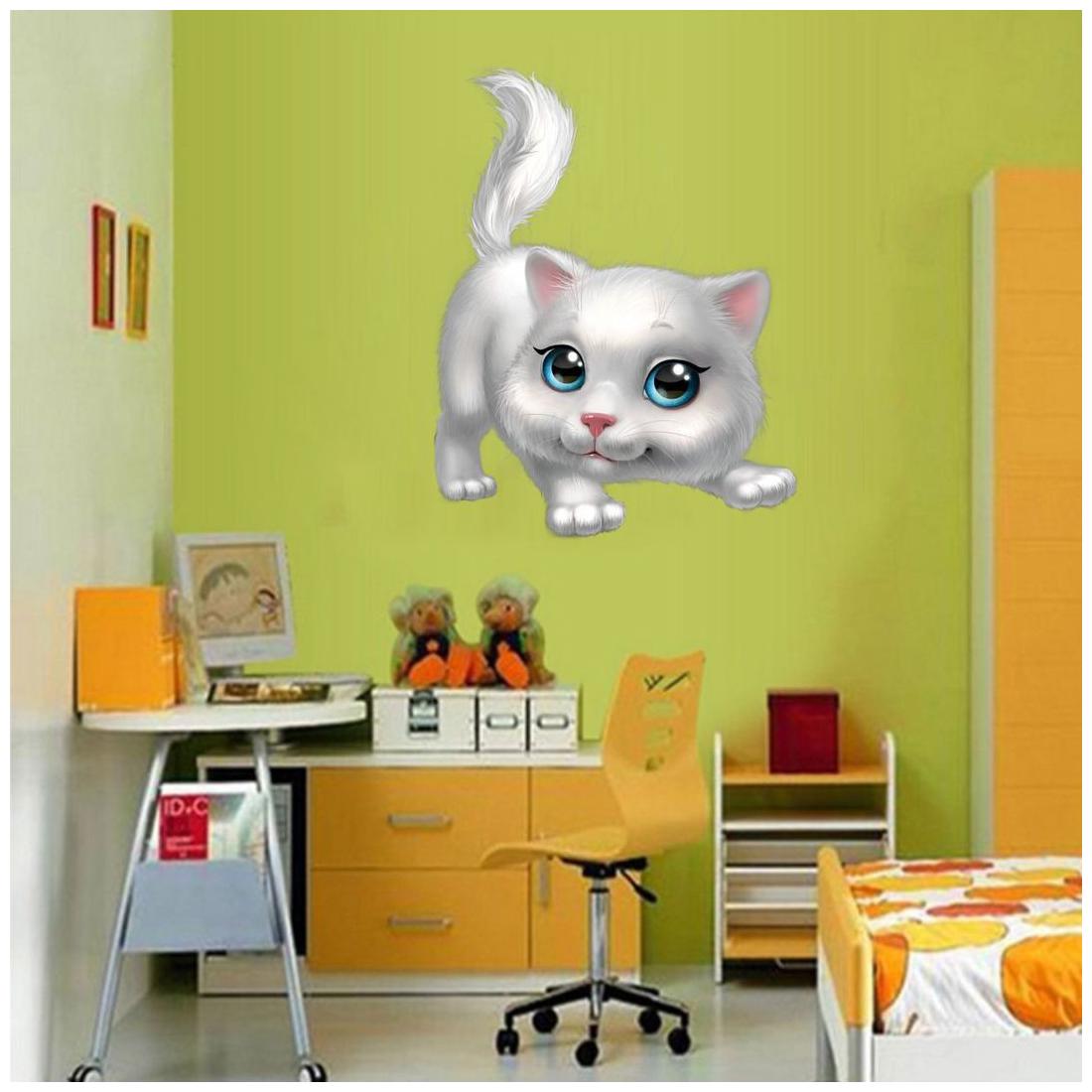 

Decor villa white cat Multicolor Wall Sticker (58 x 68) Cm