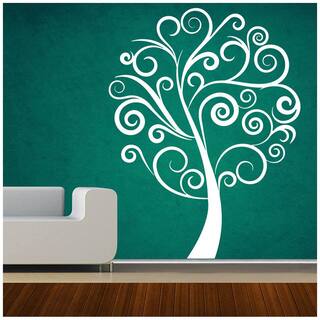 Buy Decor Villa Simple Tree Wall Decal Sticker White Color Medium Size 43 46 Cm Online At Low Prices In India Paytmmall Com