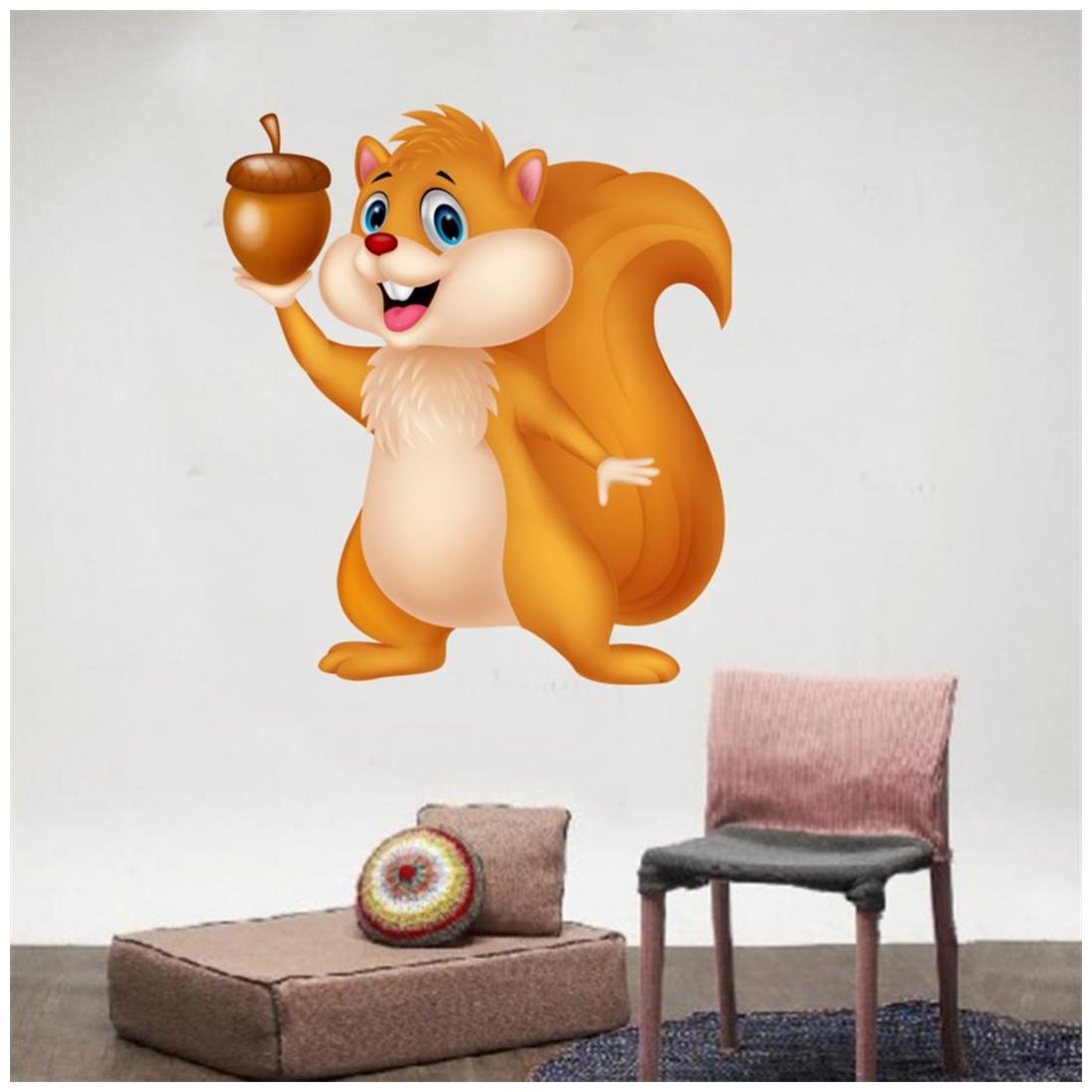 

Decor villa Cute Squirrel with Acorn Multicolor Wall sticker (55cm X 63cm)