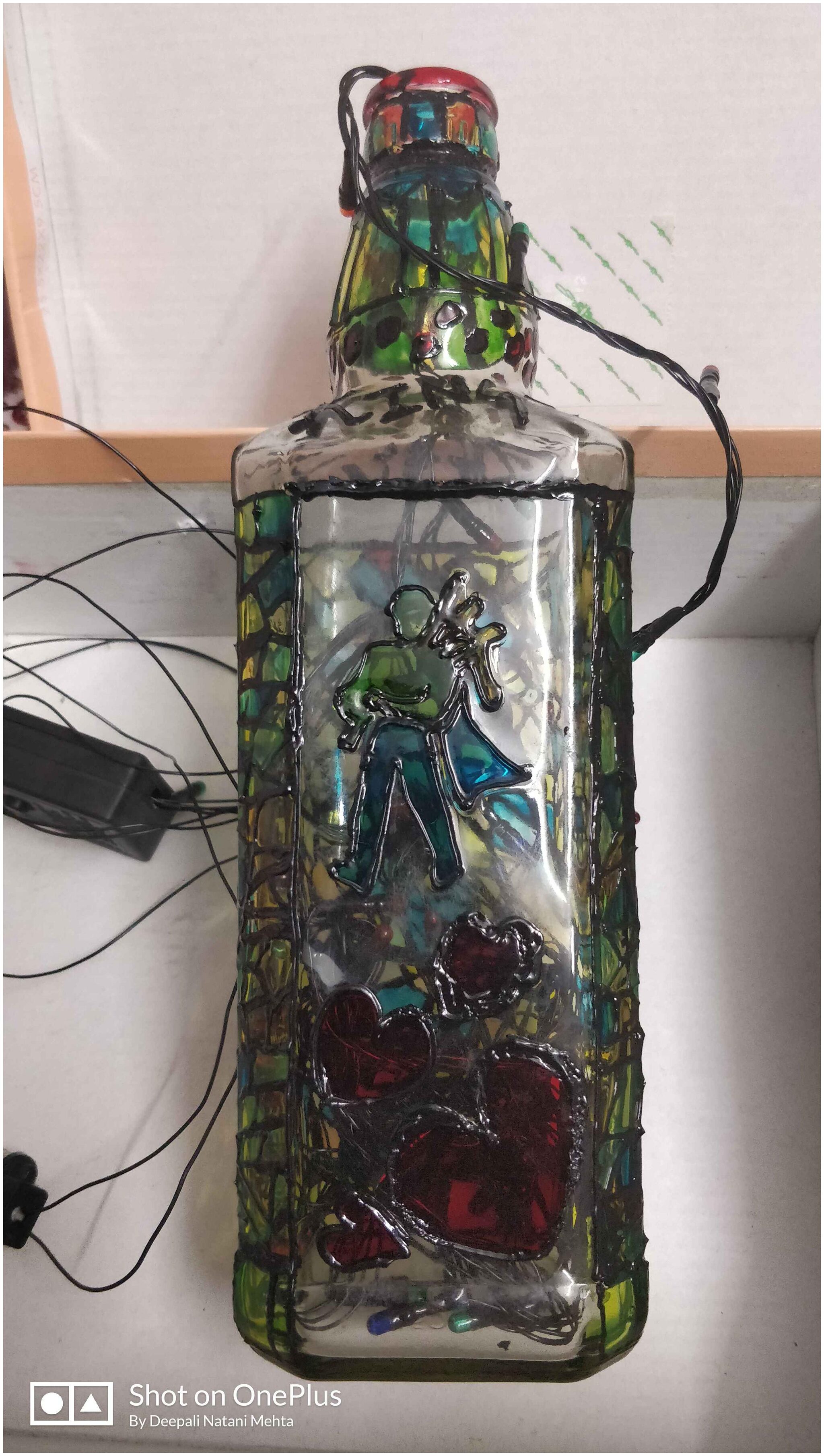 

Decorative glass bottle