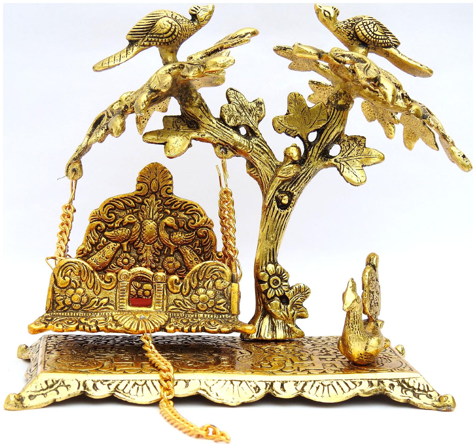 

Decorative Laddu Gopal Jhula in Golden Finish Lord Jhula Hanging From a tree