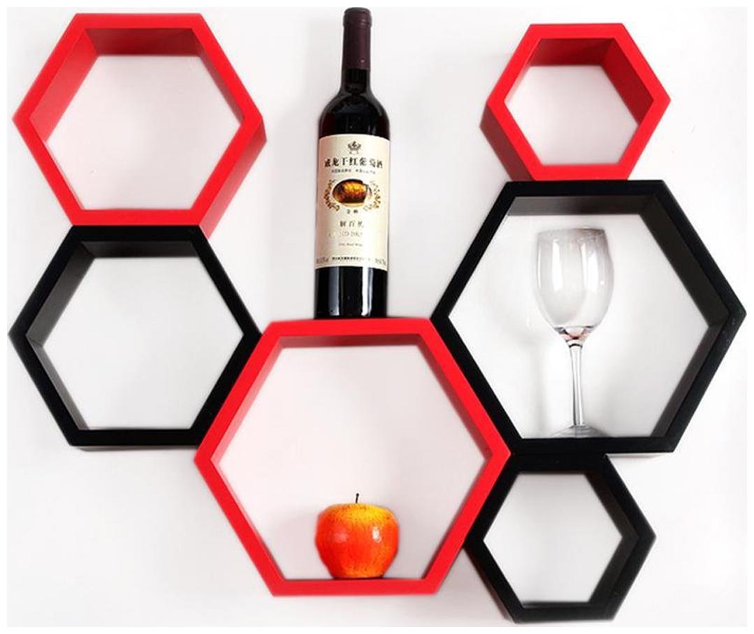 

Decornation Wall Mount Shelves Hexagon Shape Set Of 6
